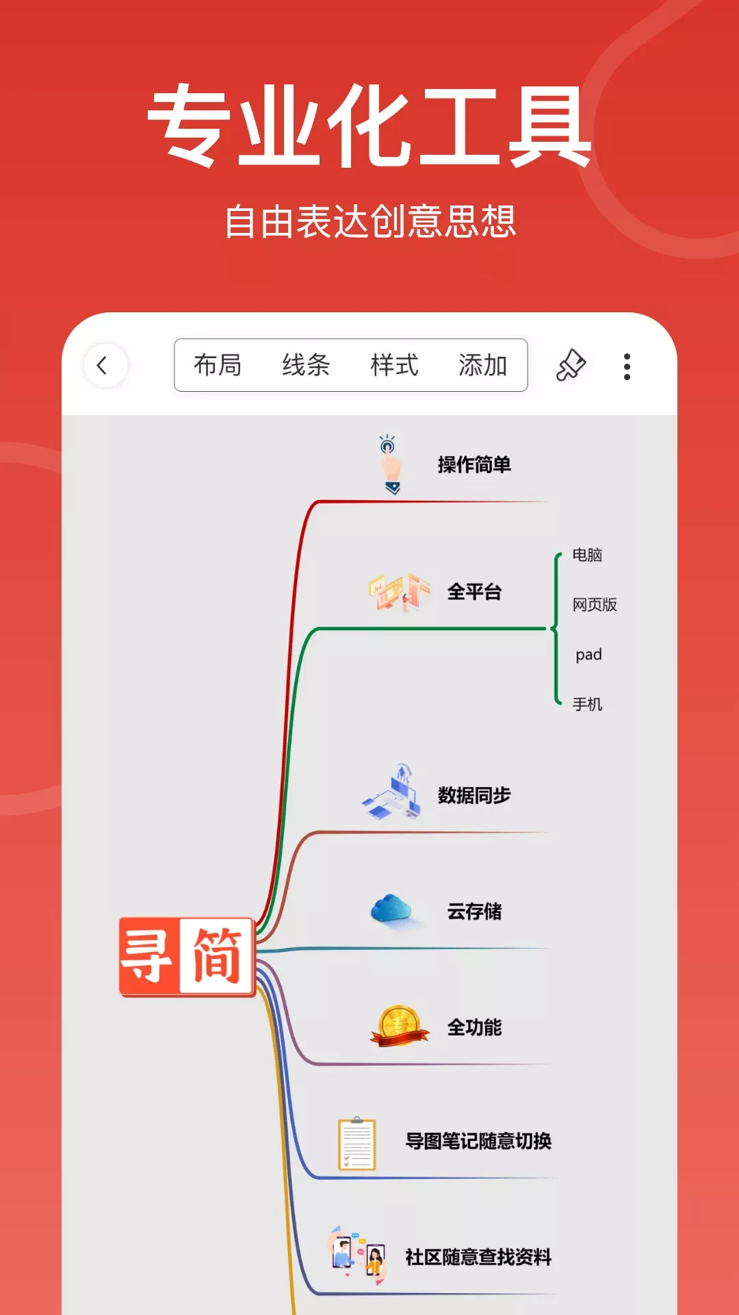 寻简思维导图下载app